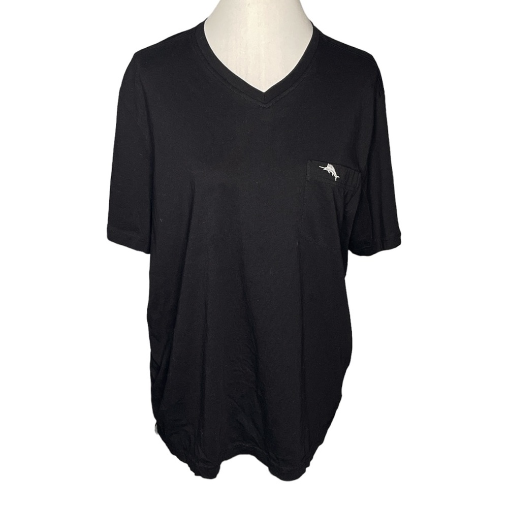 Tommy Bahama VNeck Short Sleeve TShirt Black Size XLarge